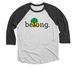 Camp To Belong, a Black and Heather White 3/4 Sleeve Baseball Tee
