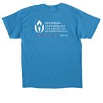 Our Faith is Love in Action, a Sapphire Classic Unisex Tee (back-view)