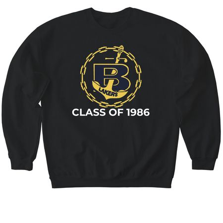 CLASS OF 1986, a Black Softstyle Crewneck Sweatshirt