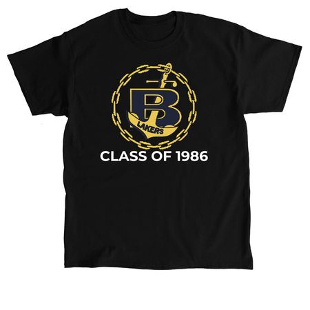 CLASS OF 1986, a Black Classic Unisex Tee