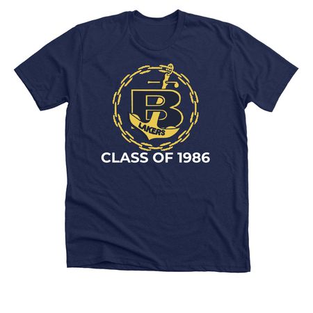 CLASS OF 1986, a Solid Navy Blend Premium Unisex Tee
