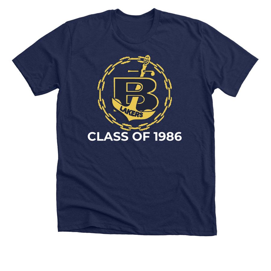 CLASS OF 1986, a Solid Navy Blend Premium Unisex Tee