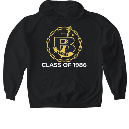 CLASS OF 1986, a Black Gildan Softstyle Pullover Hoodie