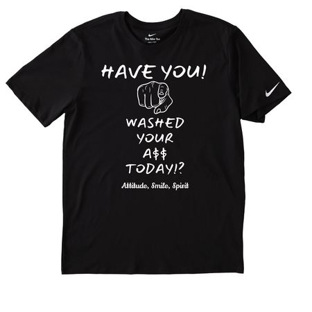 Have You!?, a Black Nike Dri-FIT Jersey Blend Performance Tee