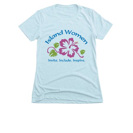 Support and Represent Island Women (T-shirt), a Ice Blue Women's Slim Fit Tee