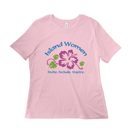 Support and Represent Island Women (T-shirt), a Pink Women?s Relaxed Cotton Tee