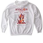 Avalon 26'-27' Sax & Lowreed Merch, a White Gildan Softstyle Pullover Hoodie (back-view)