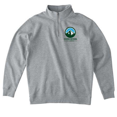 Snow Plant (Back of shirt) - SNA Apparel, a Grey Heather Midweight Quarter Zip Pullover