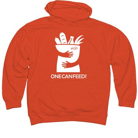 Go Orange for Hunger Awareness, a Orange Midweight Pullover Hoodie