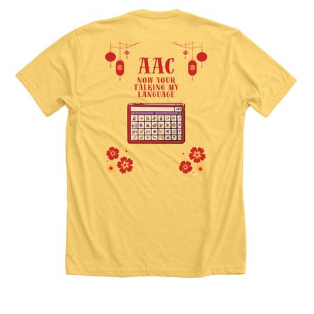 2026 AAC FAMILY CAMP TEE - Gold, a Heather Yellow Gold Premium Unisex Tee (back-view)