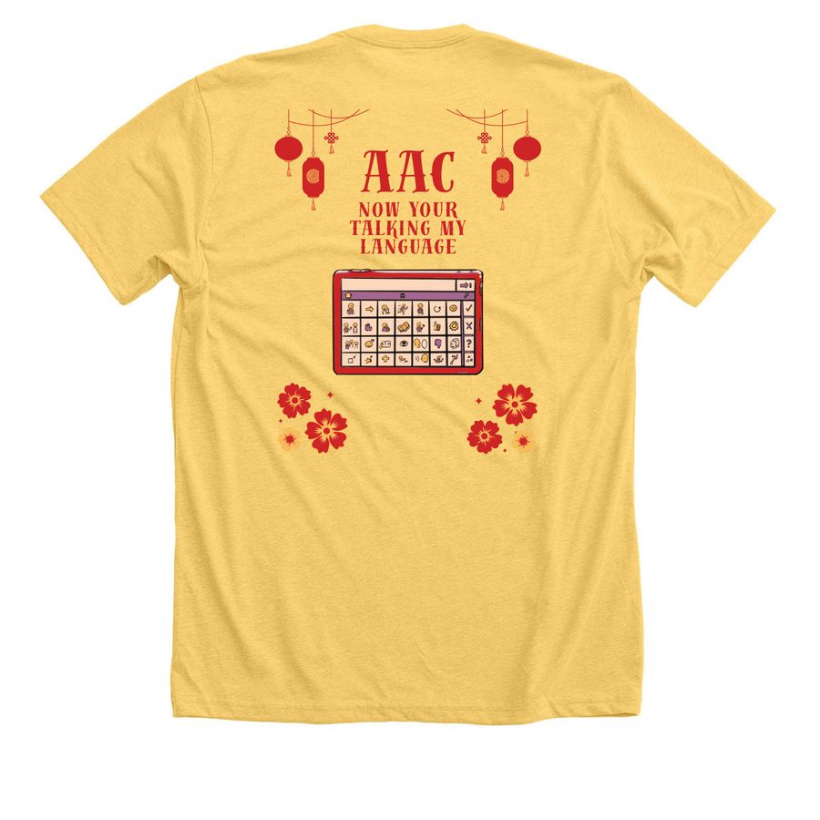 2026 AAC FAMILY CAMP TEE - Gold, a Heather Yellow Gold Premium Unisex Tee (back-view)