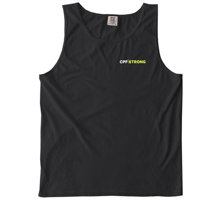 CPF/STRONG, a Black Comfort Colors Tank Top