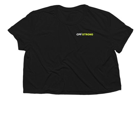 CPF/STRONG, a Black Women?s Flowy Cropped Tee