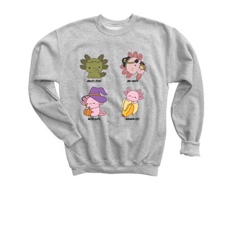 Halloween is Alotl Fun, a Sport Grey Youth Crewneck Sweatshirt