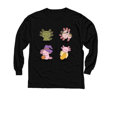 Halloween is Alotl Fun, a Black Youth Long Sleeve Tee