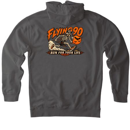 Run For Your Life ? Halloween 2026, a Charcoal Heavyweight Pullover Hoodie