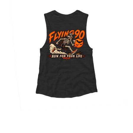 Run For Your Life ? Halloween 2026, a Dark Grey Heather Women's Muscle Tank