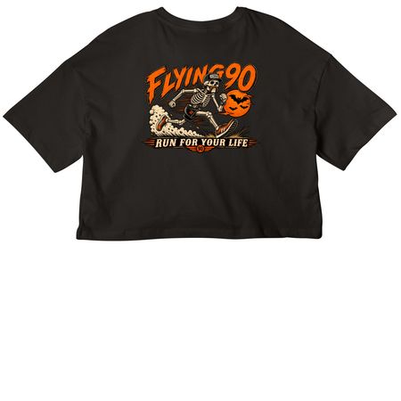 Run For Your Life ? Halloween 2026, a Black Women?s Cropped Cotton Tee
