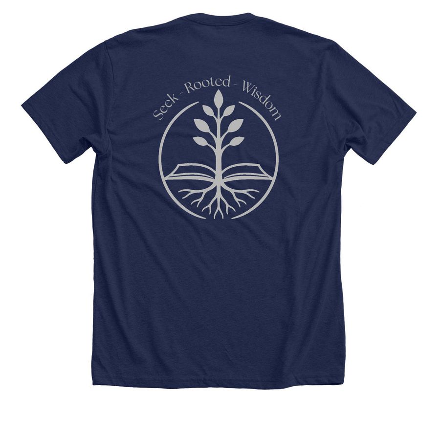 Dark Colored School Options, a Solid Navy Blend Premium Unisex Tee (back-view)