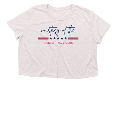 Fourth of July tee, a Heather Dust Women?s Flowy Cropped Tee
