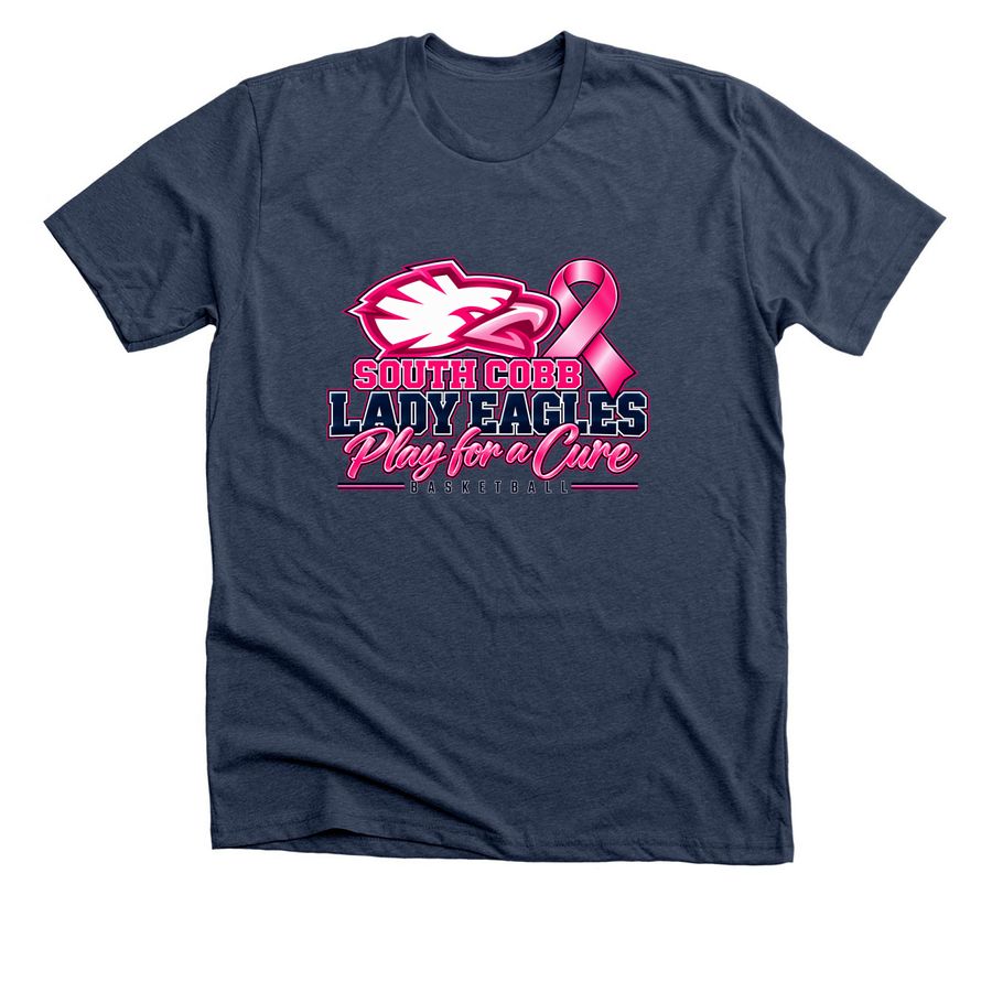 Lady Eagles Basketball, a Heather Navy Premium Unisex Tee