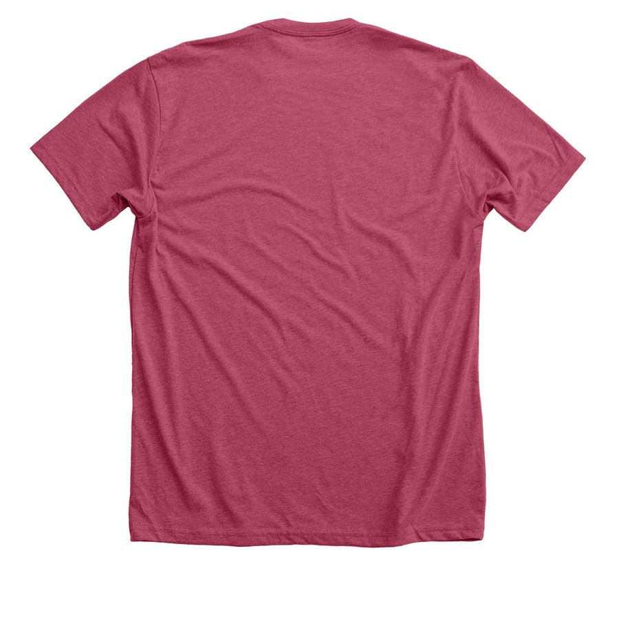 Girls Who Hike Virginia Logo, a Heather Raspberry Premium Unisex Tee (back-view)