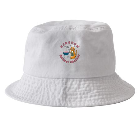 Kingdom Animal Shelter Grill Cat Hat Campaign, a White Printed Bucket Hat