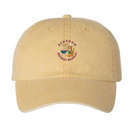 Kingdom Animal Shelter Grill Cat Hat Campaign, a Mustard Printed Pigment Dye Baseball Cap
