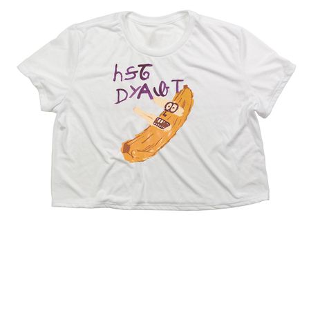 Nigada Agigohvi, a White Women?s Flowy Cropped Tee