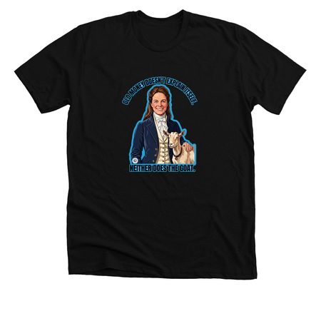 The Lady Goat Farmer, a Solid Black Blend Premium Unisex Tee