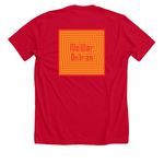 NO WAR ON IRAN - IRAN ZAMEEN, a Solid Red Blend Premium Unisex Tee (back-view)