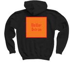 NO WAR ON IRAN - IRAN ZAMEEN, a Black Youth Pullover Hoodie (back-view)