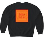 NO WAR ON IRAN - IRAN ZAMEEN, a Black Softstyle Crewneck Sweatshirt (back-view)