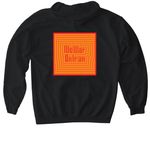 NO WAR ON IRAN - IRAN ZAMEEN, a Black Gildan Softstyle Pullover Hoodie (back-view)