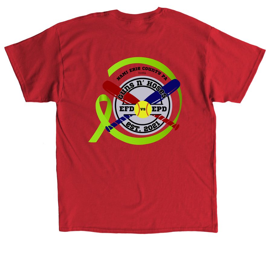 Team Hoses, a Red Classic Unisex Tee (back-view)