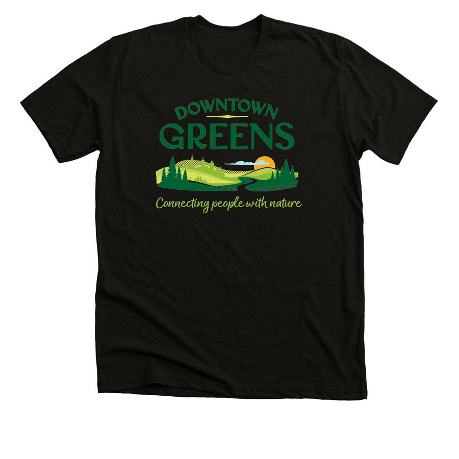 Downtown Greens, a Solid Black Blend Premium Unisex Tee