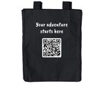 MSE tote bag with QR (black & white), a Black Reclaimist Everywhere Tote Bag (back-view)