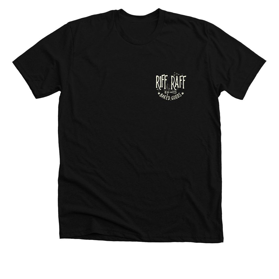 Riff Raff Baked Goods Dark Shirts, a Solid Black Blend Premium Unisex Tee