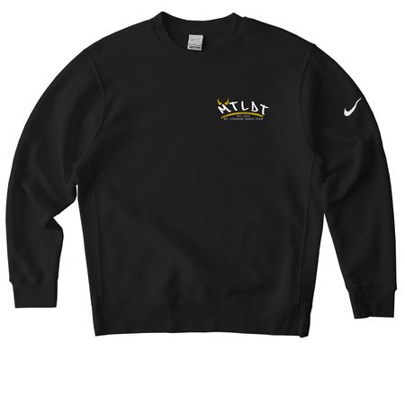 Performance Fabric Line, a Black Nike Club Fleece Crewneck Sweatshirt