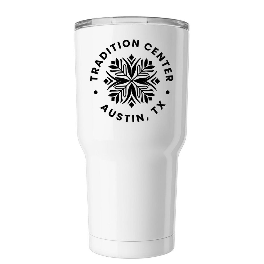 Celebrate Tradition, One sip at a time, a White Insulated Tumbler