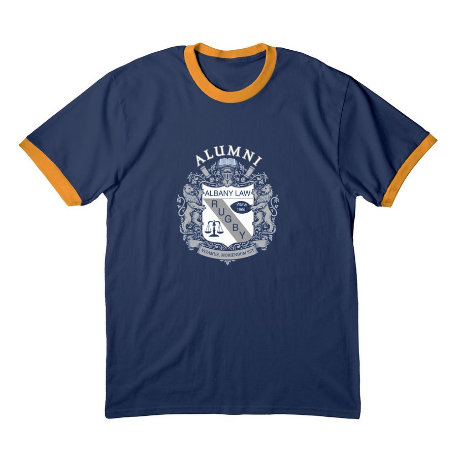 ALSRFC Alumni - VIVAMUS, a Navy/ Gold Cotton Ringer Tee