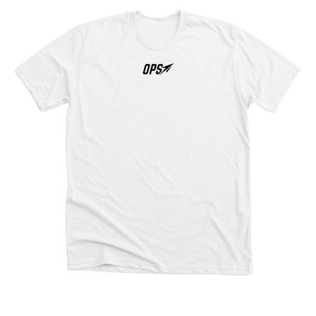 OPS Competition Tee (White), a Solid White Blend Premium Unisex Tee