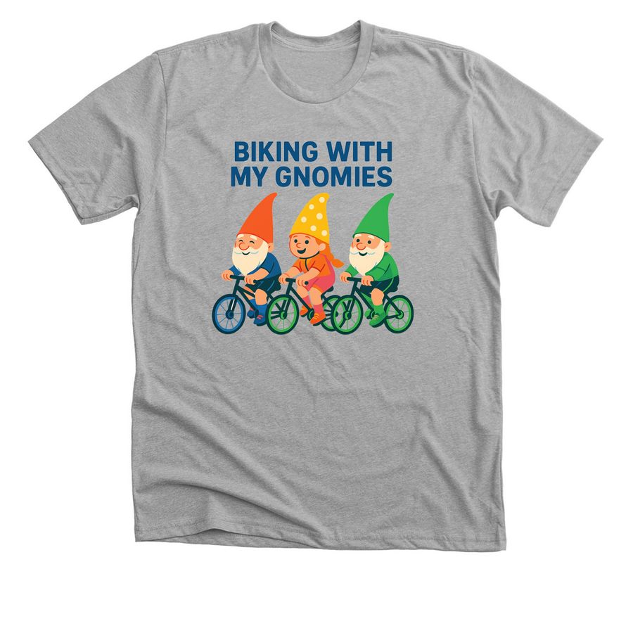 2026 Biking With My Gnomies, a Athletic Heather Premium Unisex Tee
