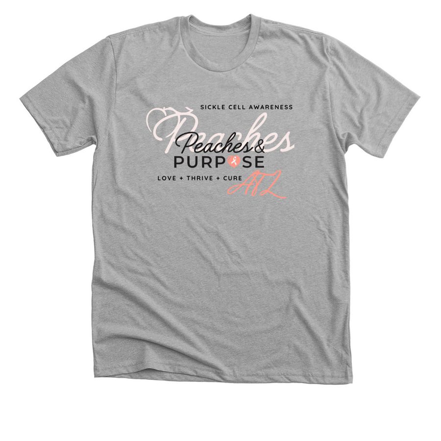 Peaches & Purpose: Thrive Beyond Sickle Cell, a Athletic Heather Premium Unisex Tee