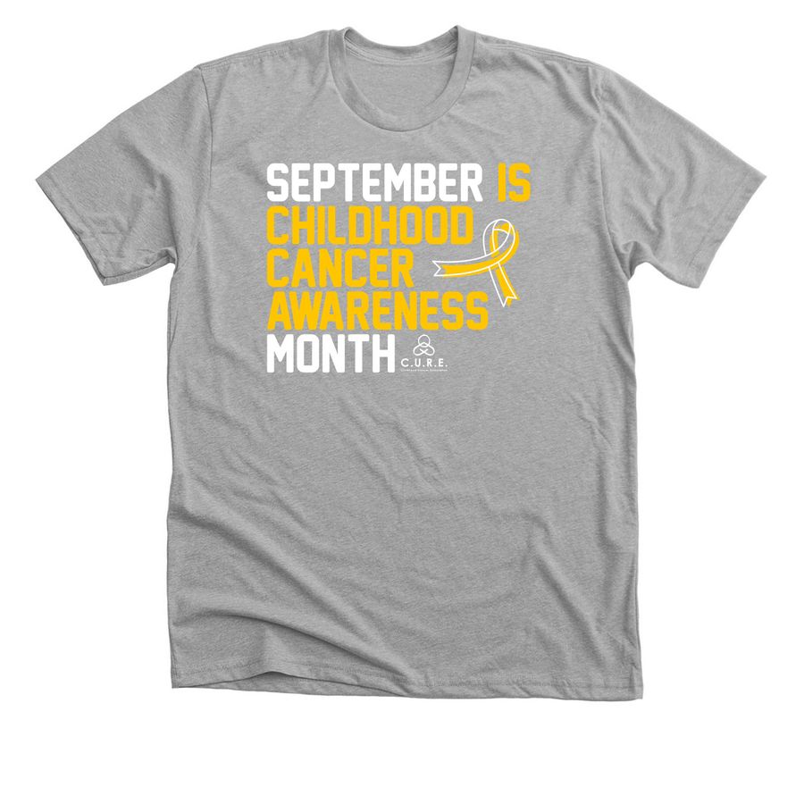 Show your support for pediatric cancer, a Athletic Heather Premium Unisex Tee