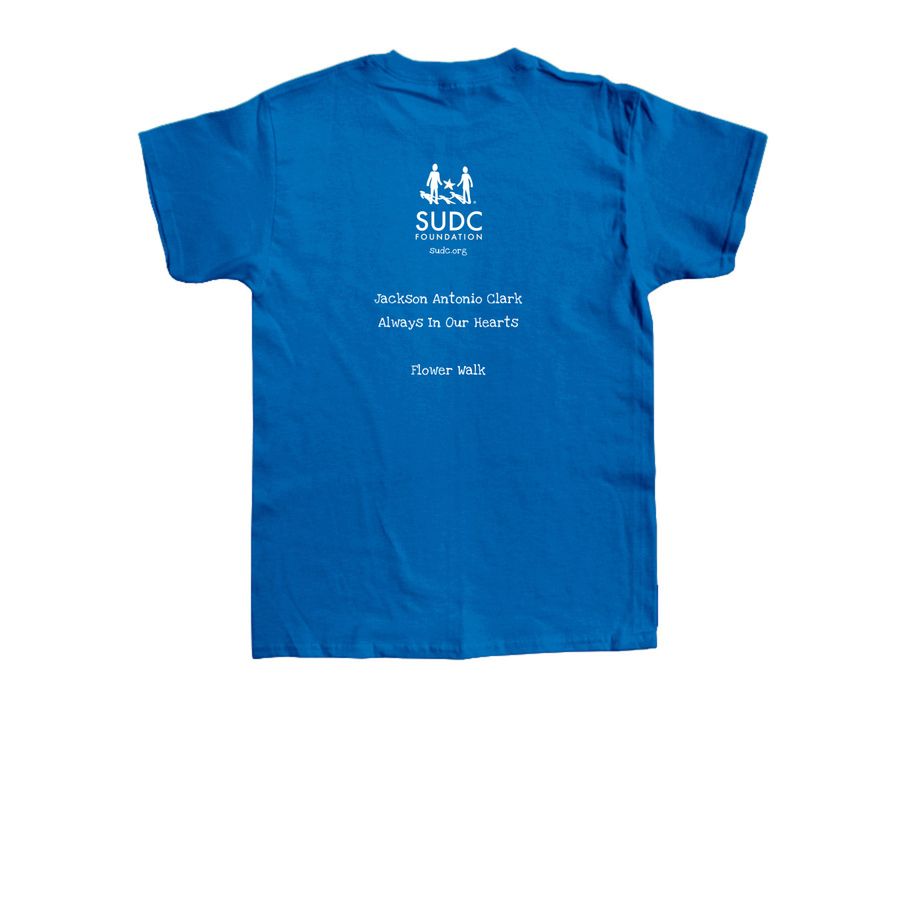 Jackson Flower Walk - Toddler Shirt, a Royal Blue Toddler Tee (back-view)