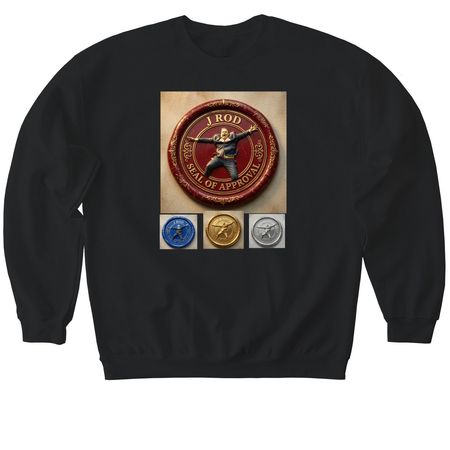 JRod?s Seal of Approval&nbsp;, a Black Softstyle Crewneck Sweatshirt