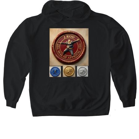 JRod?s Seal of Approval&nbsp;, a Black Gildan Softstyle Pullover Hoodie
