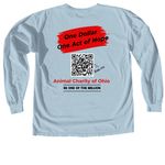 Hope Happens&nbsp; Here, a Chambray Comfort Colors Long Sleeve Tee (back-view)