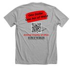 Hope Happens&nbsp; Here, a Athletic Heather Premium Unisex Tee (back-view)